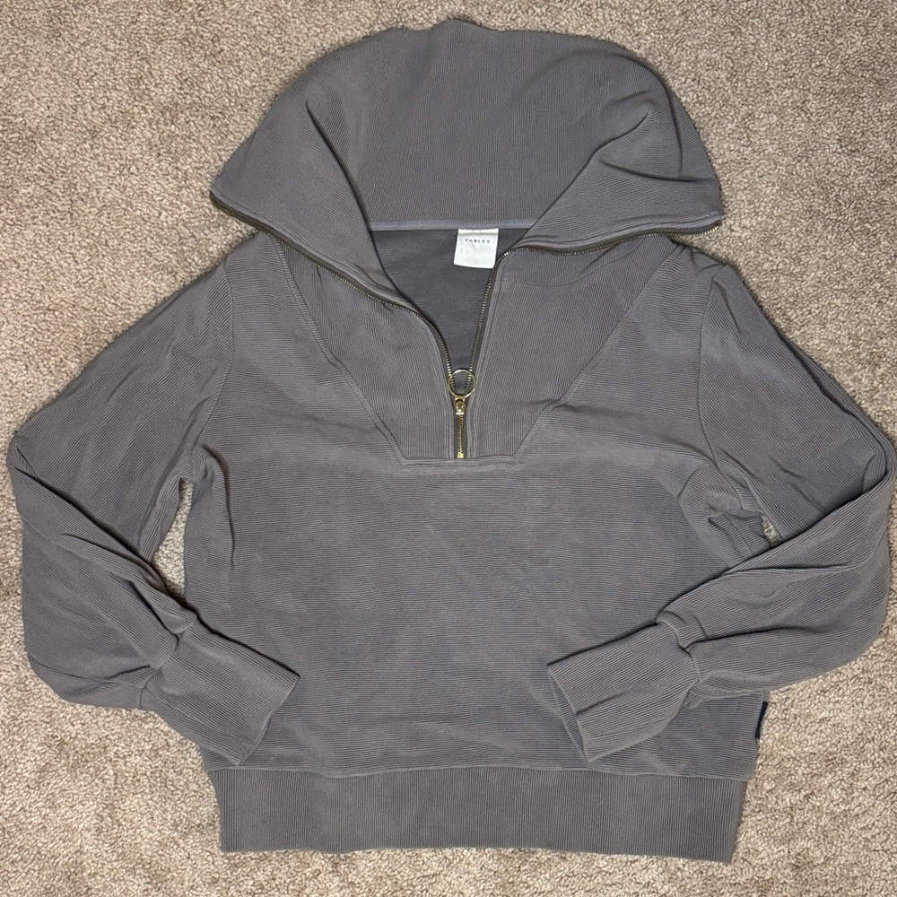Varley Zip-Front Hoodie in Charcoal